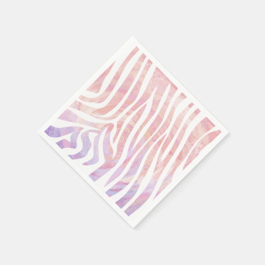 Zebra roze en witte afdrukken servetten (Hoek)