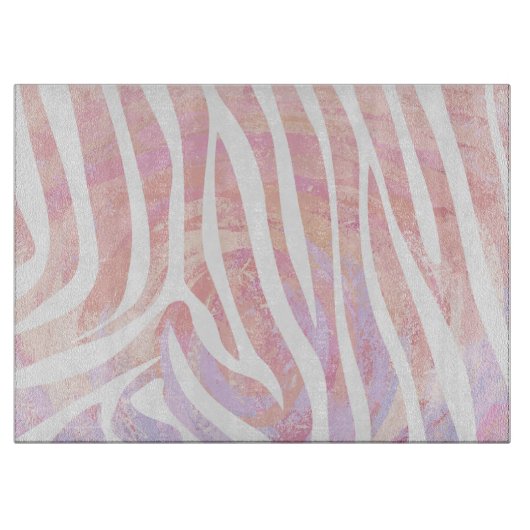 Zebra roze en witte afdrukken snijplank (Voorkant)