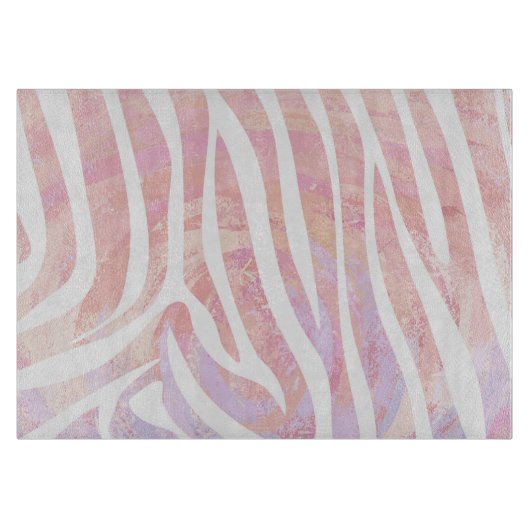 Zebra roze en witte afdrukken snijplank (Voorkant)