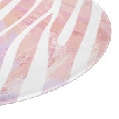 Zebra roze en witte afdrukken snijplank (Hoek)