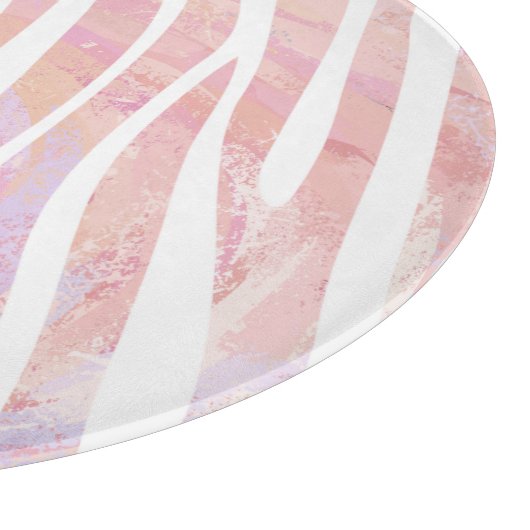 Zebra roze en witte afdrukken snijplank (Hoek)