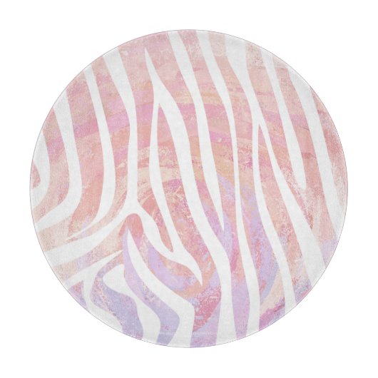 Zebra roze en witte afdrukken snijplank (Voorkant)