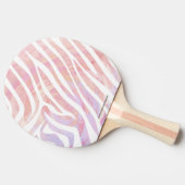 Zebra roze en witte afdrukken tafeltennisbatje (Zijkant)