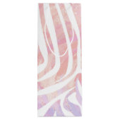 Zebra roze en witte afdrukken wijn cadeautas (Achterkant)