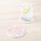 Zebra roze en witte afdrukken zandsteen onderzetter (Zijkant)