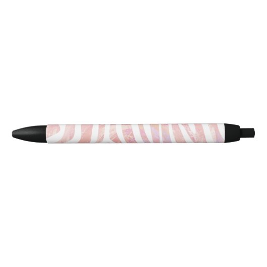 Zebra roze en witte afdrukken zwarte inkt pen (Voorkant)