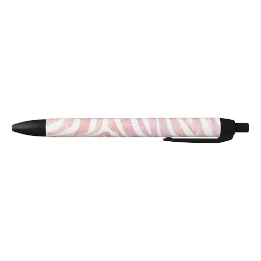 Zebra roze en witte afdrukken zwarte inkt pen (Bodem)