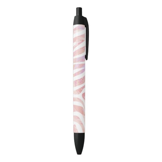 Zebra roze en witte afdrukken zwarte inkt pen (Achterkant (Verticaal))