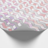 Zebra Roze en witte Chevron Cadeaupapier (Hoek)