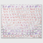 Zebra Roze en witte Chevron Cadeaupapier (Vlak)