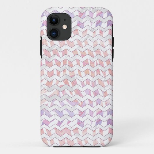 Zebra Roze en witte Chevron Case-Mate iPhone Case (Achterkant)