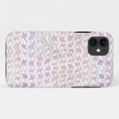 Zebra Roze en witte Chevron Case-Mate iPhone Case (Achterkant (horizontaal))