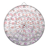 Zebra Roze en witte Chevron Dartbord (Voorkant)