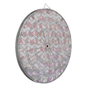 Zebra Roze en witte Chevron Dartbord