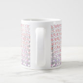 Zebra Roze en witte Chevron Grote Koffiekop (Achterkant)