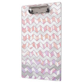 Zebra Roze en witte Chevron Klembord (Links)