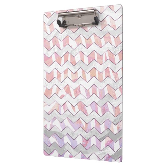 Zebra Roze en witte Chevron Klembord (Links)