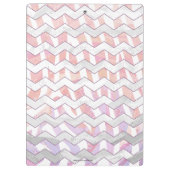 Zebra Roze en witte Chevron Klembord (Achterkant)
