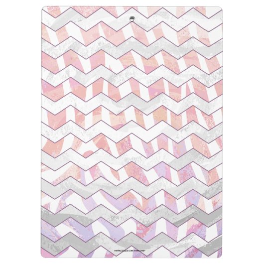Zebra Roze en witte Chevron Klembord (Achterkant)