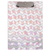 Zebra Roze en witte Chevron Klembord (Voorkant)