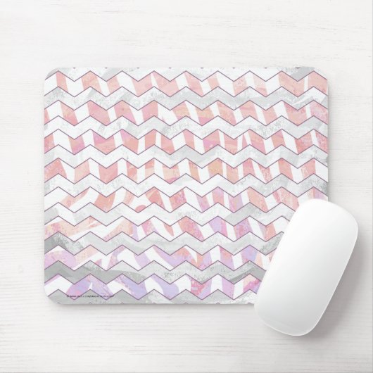 Zebra Roze en witte Chevron Muismat (Met muis)