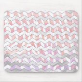 Zebra Roze en witte Chevron Muismat (Voorkant)