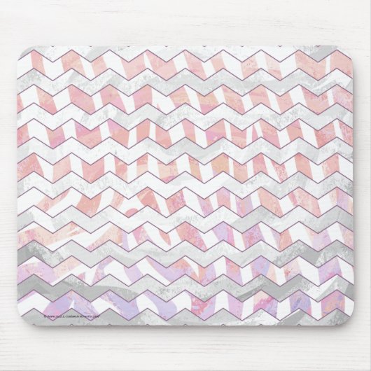 Zebra Roze en witte Chevron Muismat (Voorkant)