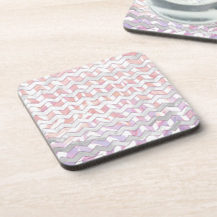 Zebra Roze en witte Chevron Onderzetter