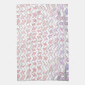 Zebra Roze en witte Chevron Theedoek (Verticaal)