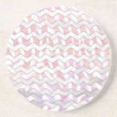 Zebra Roze en witte Chevron Zandsteen Onderzetter (Voorkant)