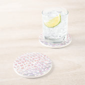 Zebra Roze en witte Chevron Zandsteen Onderzetter (Zijkant)