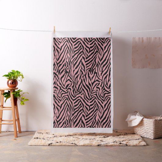 Zebra Roze en zwart Stof (Voorbeeld)