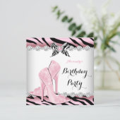 Zebra roze glamour op hoog niveau 2 kaart (Staand voorkant)