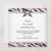 Zebra roze glamour op hoog niveau 2 kaart (Achterkant)