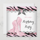 Zebra roze glamour op hoog niveau 2 kaart (Voorkant)