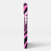 Zebra roze huid moderne meisjesprinter Wild iPhone Hoesje (Linkerkant)