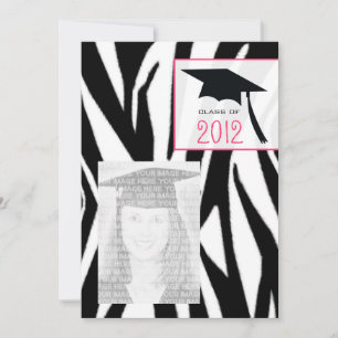 Zebra & roze klasse van Graduation 2012 Foto uitno Kaart