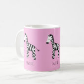 Zebra Roze Koffiemok (Voorkant links)