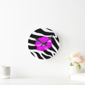 Zebra roze kus-klok ronde klok (Huis)