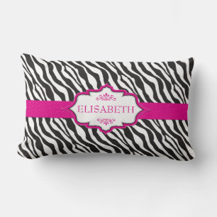 Zebra roze lint kussen