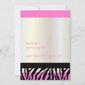 Zebra/roze martini Bachelorette Party Kaart (Achterkant)