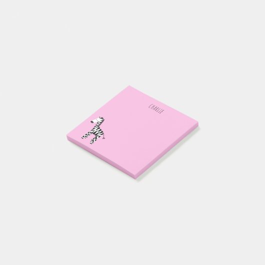 Zebra roze post-it® notes (Schuin)