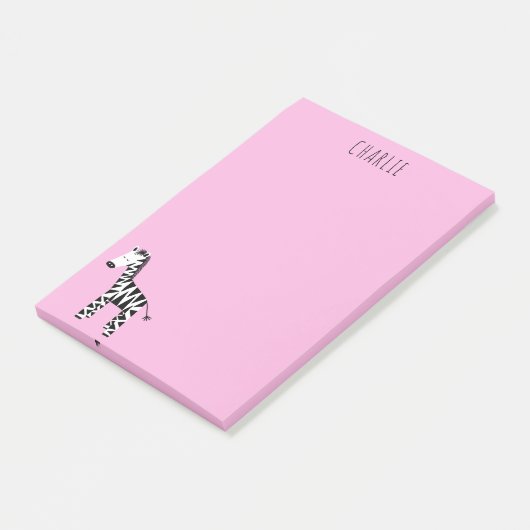 Zebra roze post-it® notes (Schuin)