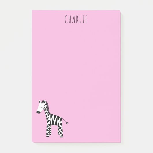 Zebra roze post-it® notes (Voorkant)