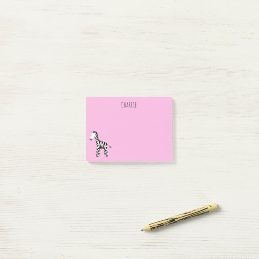 Zebra roze post-it® notes (Op bureau)