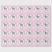 Zebra roze punt ompakken papier (Vlak)