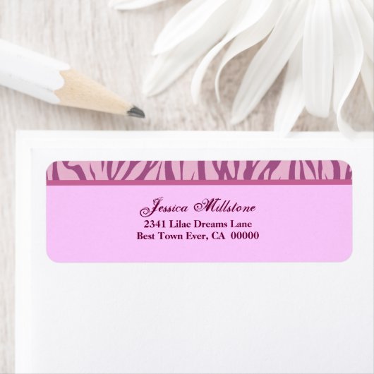 Zebra roze streep etiket (Insitu)