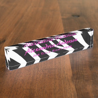 Zebra: Roze tekstank Naambordje
