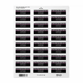 Zebra roze terugzendlabel etiket (Full Sheet)