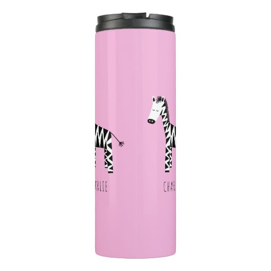 Zebra Roze Thermosbeker (Achterkant)